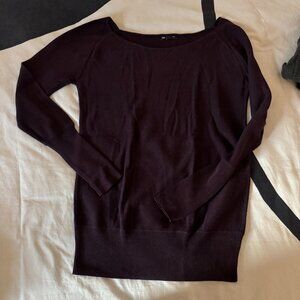 EUC Gap Deep Plum Long Sleeve Lightweight Sweater | Sz M